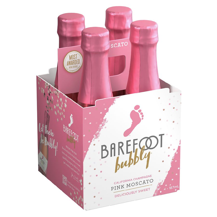 Barefoot Bubbly – Pink Moscato 4pk 187mL