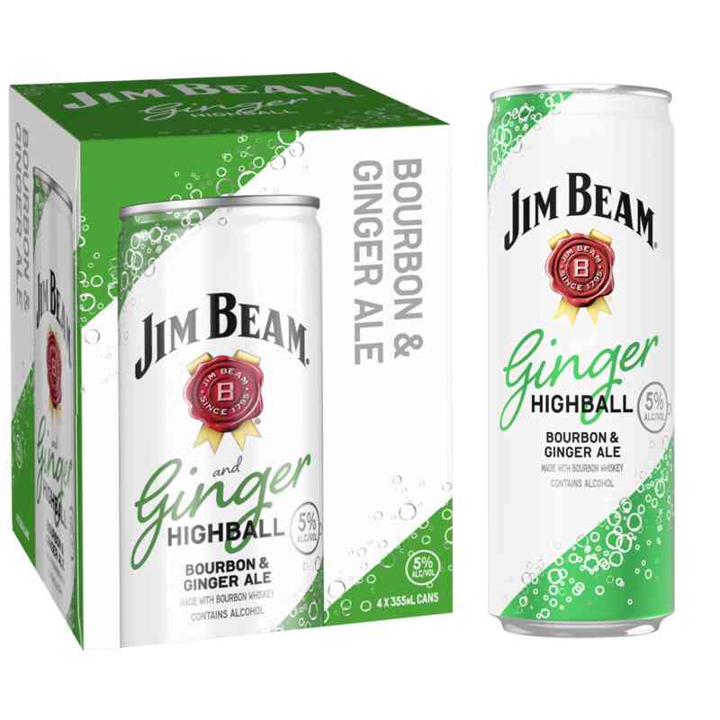 Jim Beam – Ginger & Bourbon 4pk 355mL