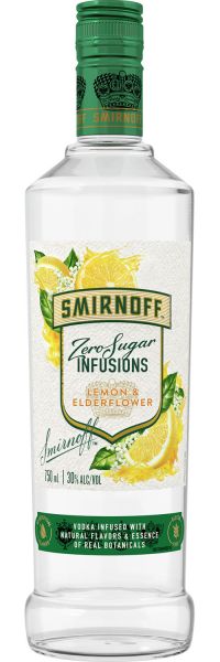 Smirnoff Zero Sugar – Lemon & Elderflower 750mL